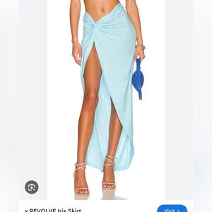 Revolve OW collection IRIS midi skirt and crop set in size small.  Coral blue